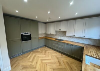 Modern fitted kitchen installed during Crosby renovation